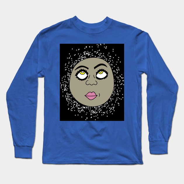 Luminous Moon Half Moon Face Long Sleeve T-Shirt by flofin